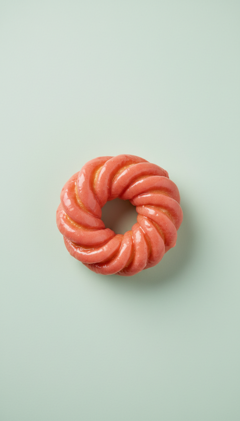 Coral-Glazed Cruller Pastry