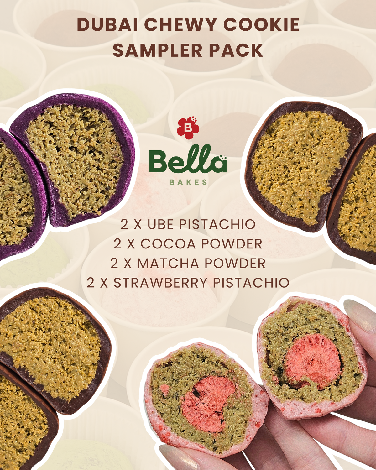 Mini Dubai Chewy Cookie Sampler Pack - Limited time only