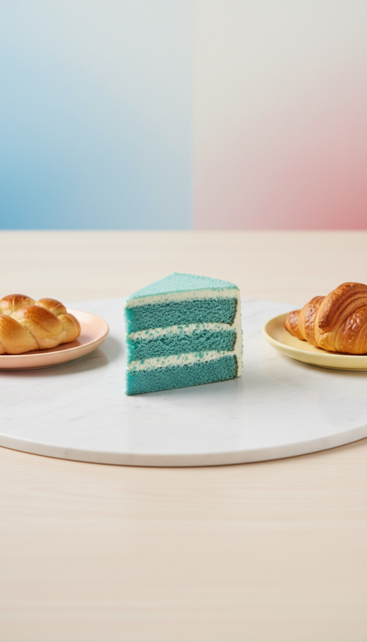 Sky Blue Velvet Cake Slice